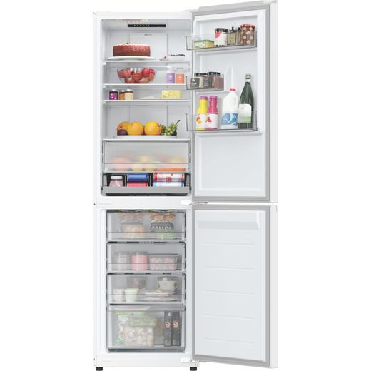 Hoover HONCQ3T518ENWK 185cm 50/50 Frost Free Fridge Freezer - White - front with door open shot