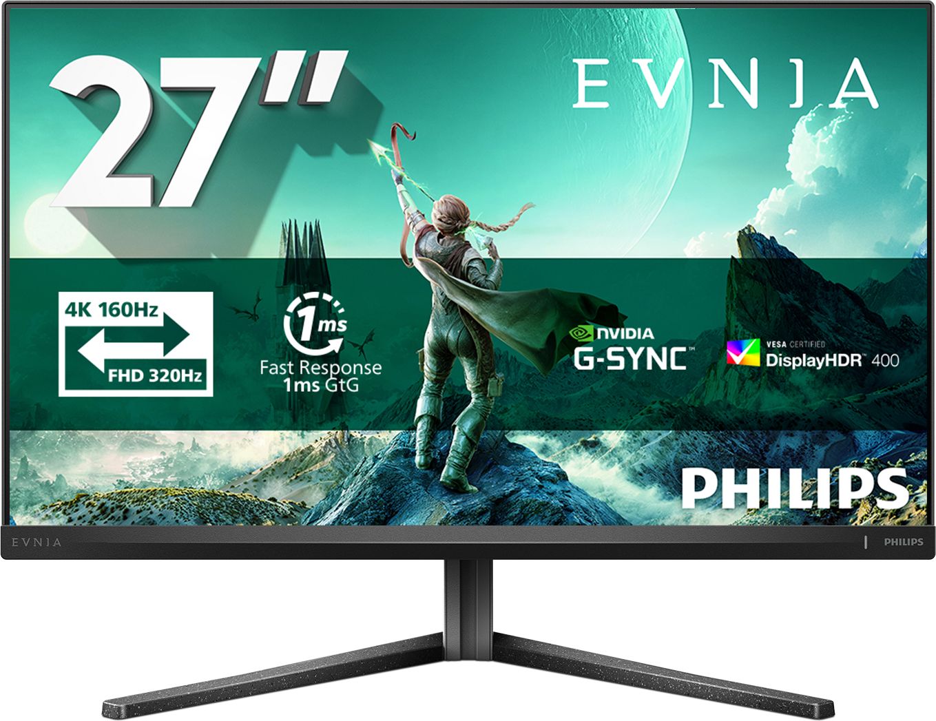 Philips Evnia 3000 27M2N3800A/00 27" 4K 320Hz Gaming Monitor - Grey