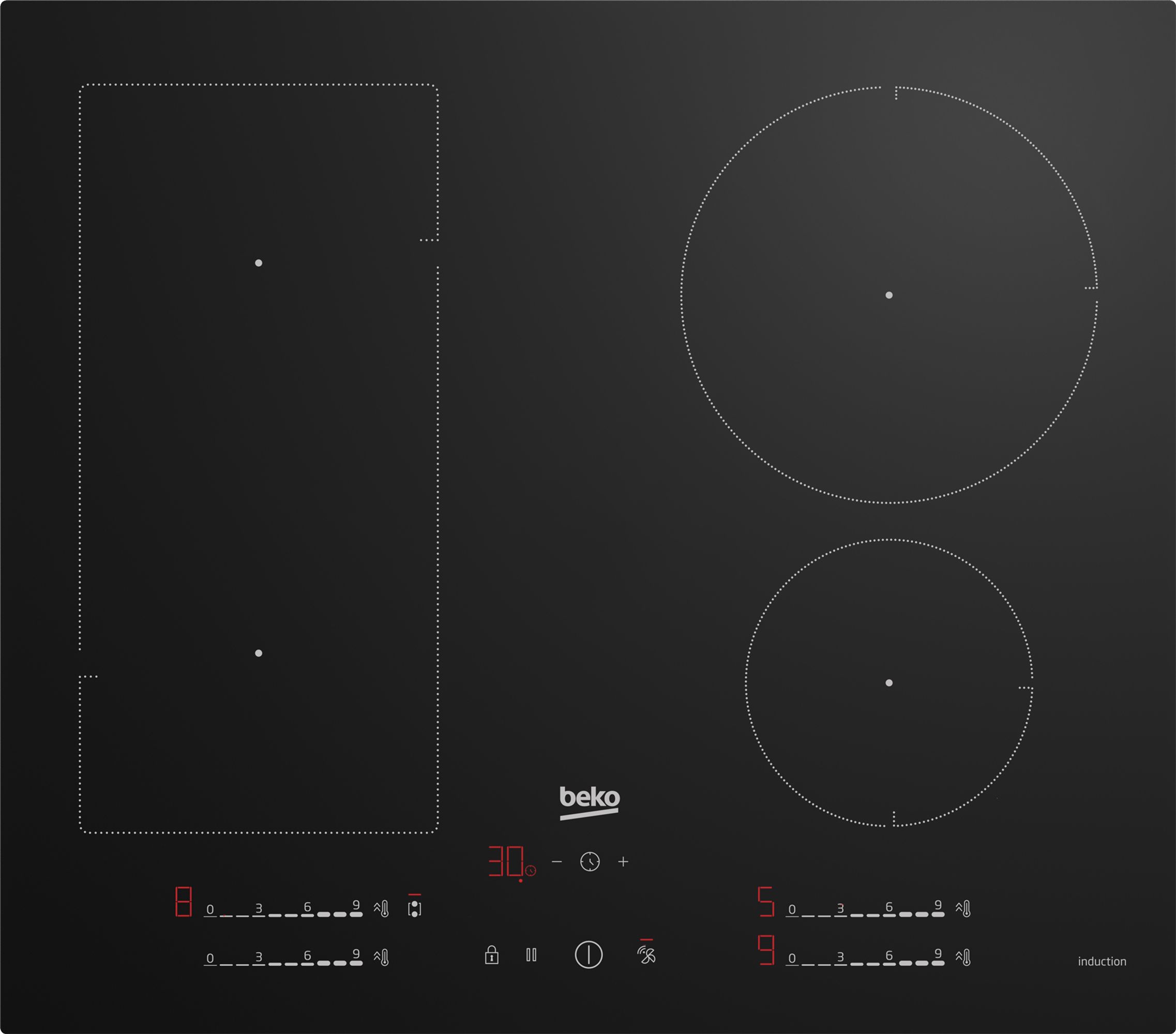 Beko HIIP64530UFT Induction Hob - 4 Burner - Black - Touch Control