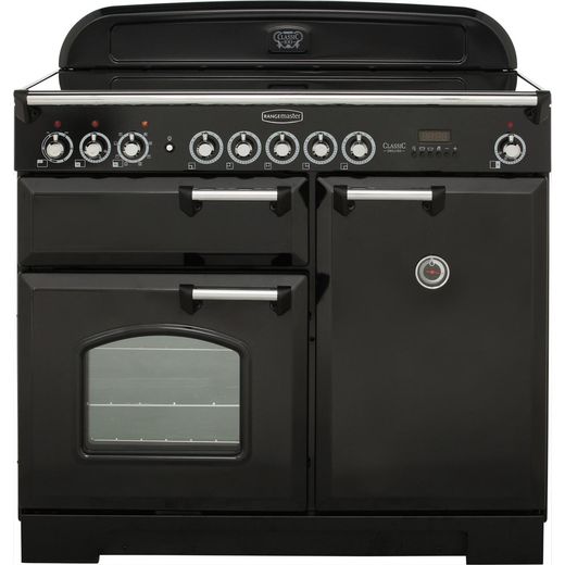 Rangemaster Classic Deluxe CDL100EIBL/C 100cm Electric Range Cooker with Induction Hob - Black - A/A Rated