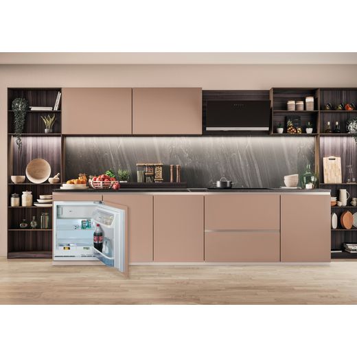 Hotpoint HBUF011.UK Integrated Upright Fridge - White - Fridge in kitchen