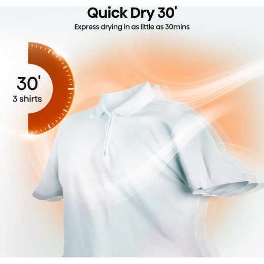 Hisense 3S Series DH3S902BWCC Wifi Connected 9Kg Heat Pump Tumble Dryer - White - Annotation - Quick Dry 30