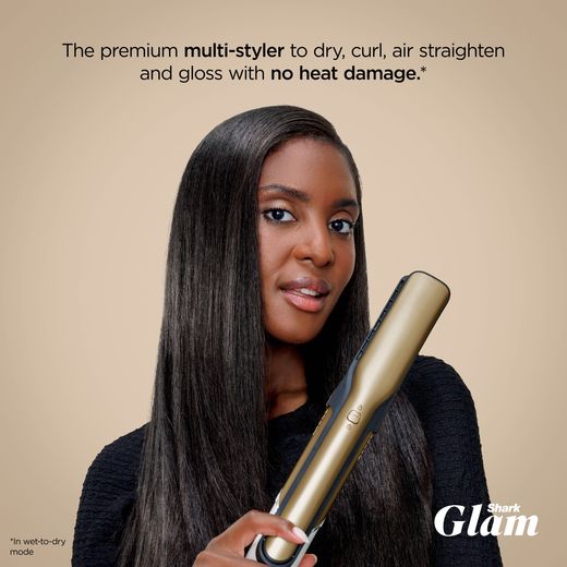 Shark Glam 5 in 1 Curly & Coily Multistyler HD6052SUK Hot Air Styler - Gold - Annotation - No heat damage