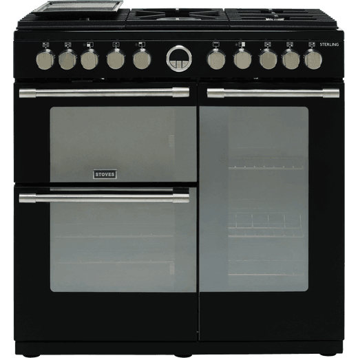 Stoves Sterling S900DF 90cm Dual Fuel Range Cooker - Black - A/A/A Rated
