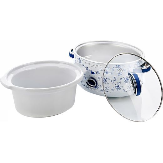 Laura Ashley VQSLWC3LLACR 3.5 Litre Slow Cooker - China Blue - Bundle shot