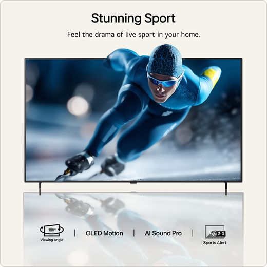 LG AI B6 55" 4K Ultra HD OLED Smart TV - Annotation - stunning sport shot 