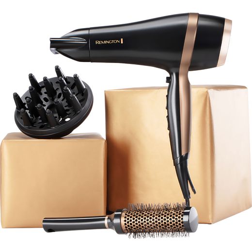 Remington Salon Smooth Dryer Gift Pack Hair Dryer - Gold - Bundle with boxes shot