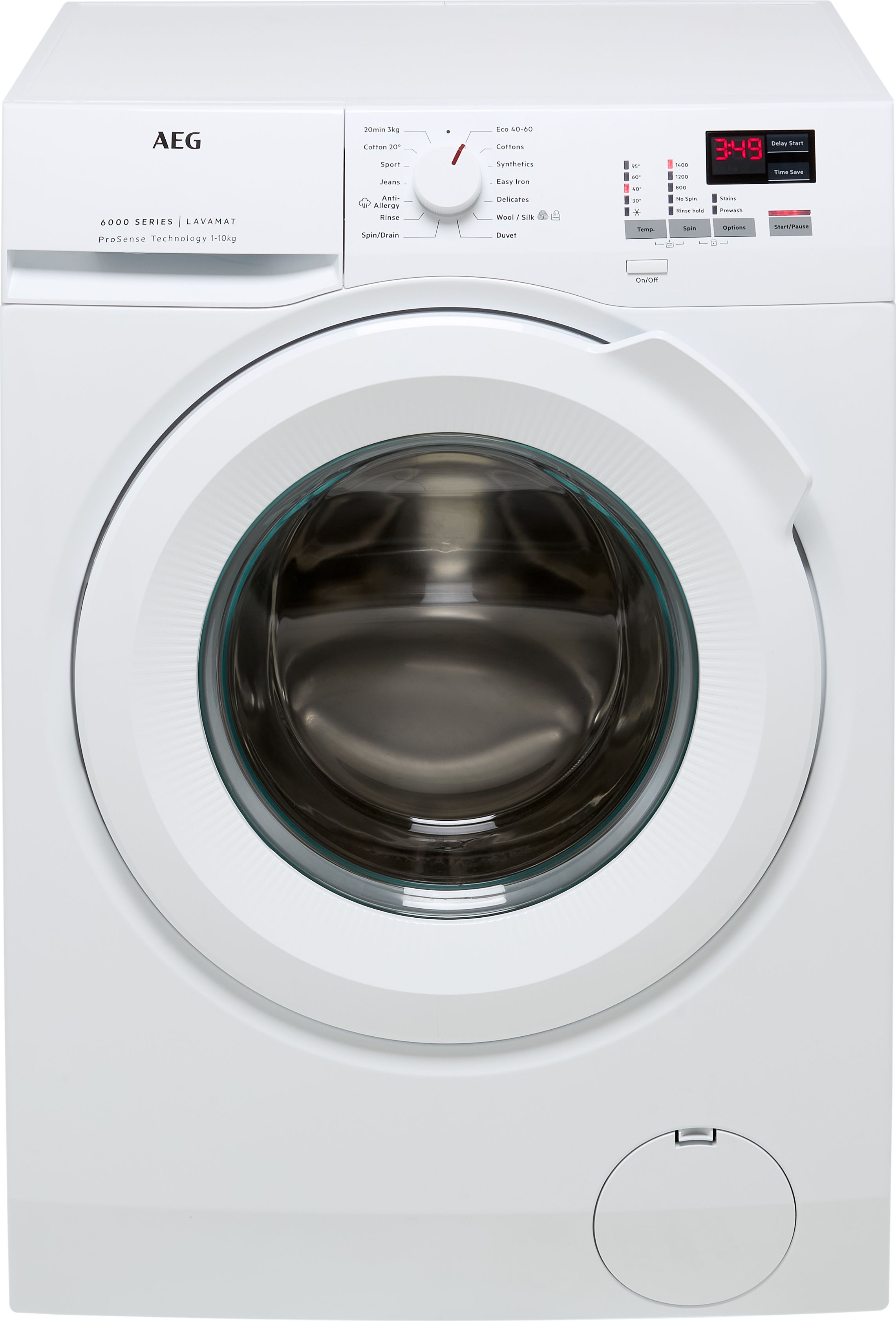 AEG ProSense Technology L6FBK141B 10kg Washing Machine with 1400 rpm - White - A Rated, White