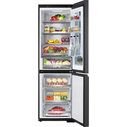 LG InstaView™ ThinQ™ 60/40 Total No Frost Fridge Freezer - Black Steel - Front shot