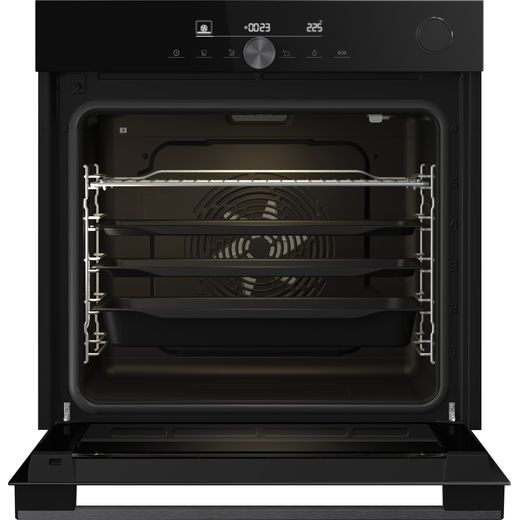 Hisense Hi6 SE BSA66331ABDGUK Built In Electric Single Oven - Black - front with door open shot 