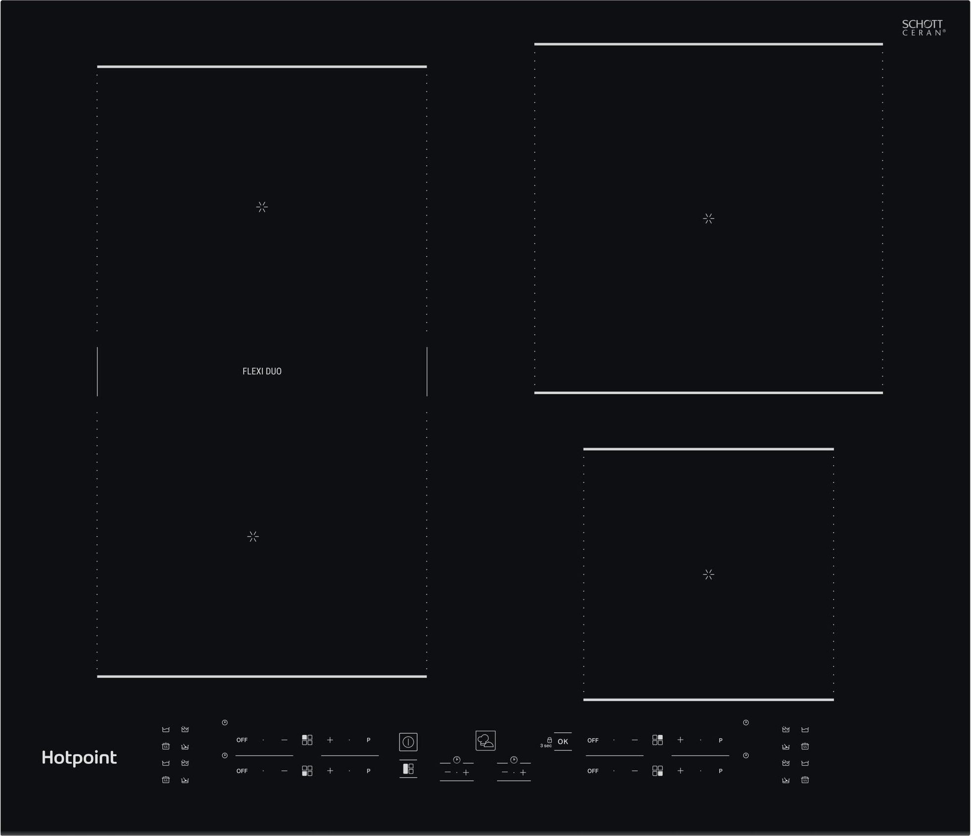 Image of Hotpoint TB7960CBF 59cm Induction Hob - Black, Black