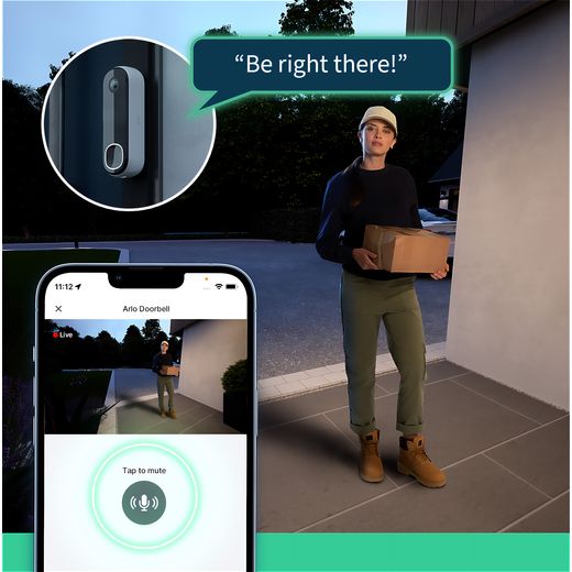 Arlo Essential2 2k Video Doorbell - Annotation - Voice control shot