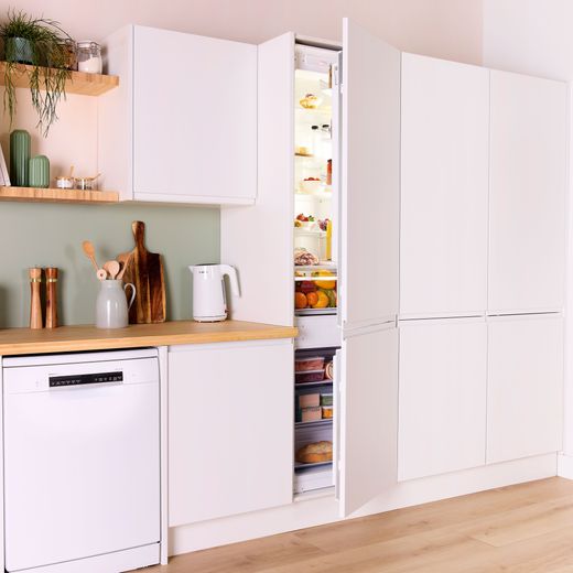 Bosch Series 2 KIN96NSE0G 194cm High 60/40 Integrated Fridge Freezer with Sliding Door Fixing Kit - White - Fridge freezer in kitchen hot