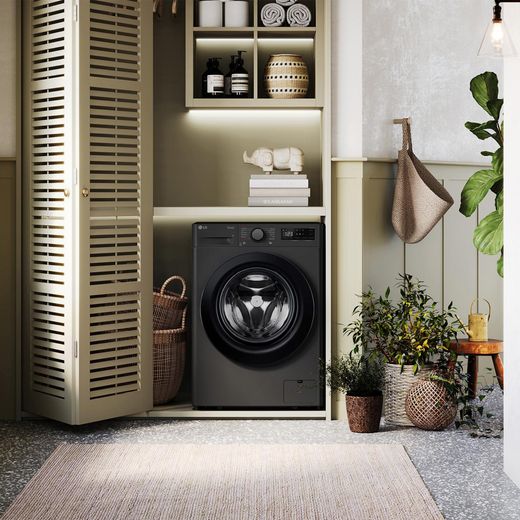 LG Series 4 Pro AI Direct Drive™ F4Y510GBLN1 10kg Washing Machine with 1400 rpm - Slate Grey - Washing machine in room