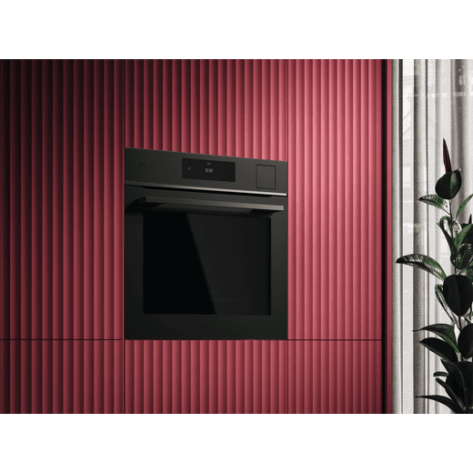 AEG MealAssist with SteamPro Built In Electric Single Oven - Matt Black - Oven in wall