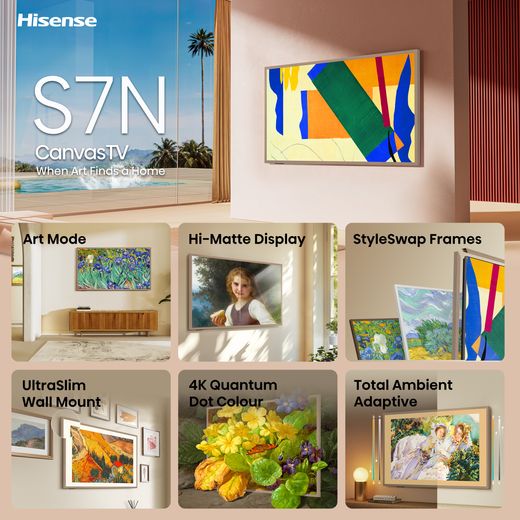 Hisense S7NQ Canvas 65" 4K Ultra HD QLED Smart Freely TV - Annotation - Features shot