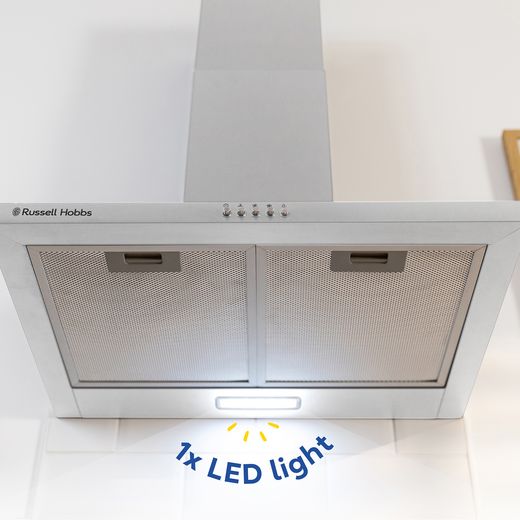Russell Hobbs RH60SCH03A1SS 60cm Chimney Cooker Hood - annotation - LED light