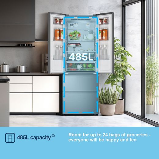 Fridgemaster American Fridge Freezer - Silver - Annotation - Capacity shot
