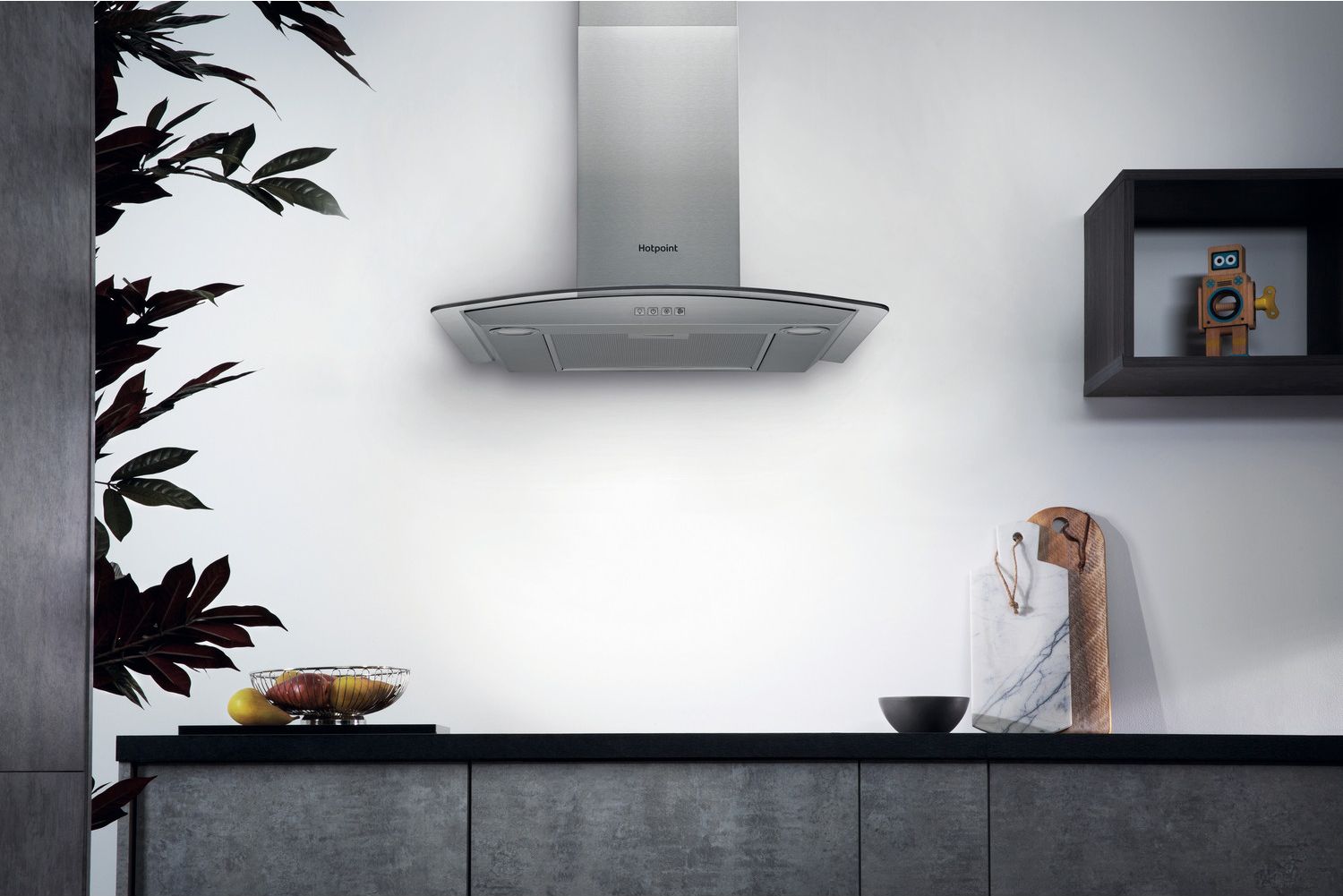 Hotpoint PHGC7.4FLMX 70cm Chimney Cooker Hood - Stainless Steel