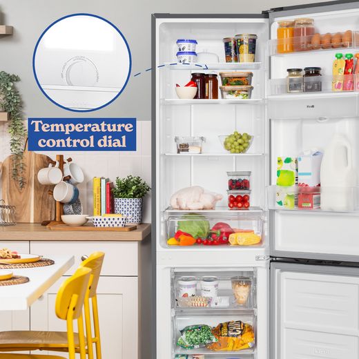 Russell Hobbs RH181TNF552E1SSWD 181cm 60/40 Frost Free Fridge Freezer - Stainless Steel - annotation - temp control shot 