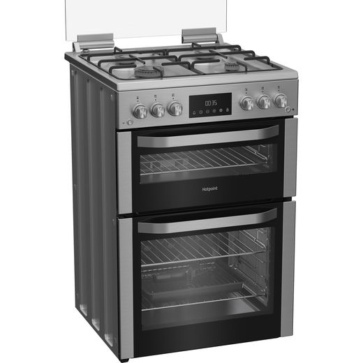 Hotpoint HDG6GDCX Gas Cooker Stainless Steel - Right perpsective shot