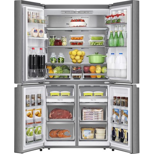 Hisense American Fridge Freezer - Stainless Steel - Doors open