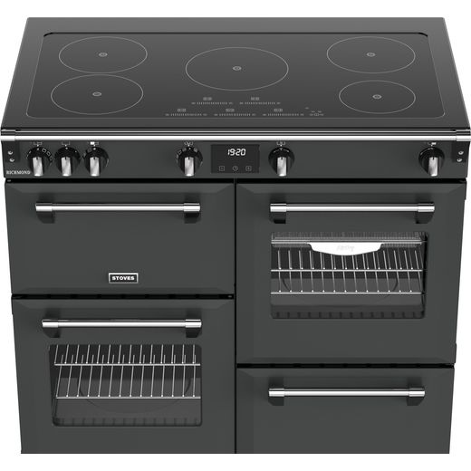 Stoves Richmond 100Ei TCH 100cm Electric Range Cooker with Induction Hob - Anthracite - High hob perpsective shot