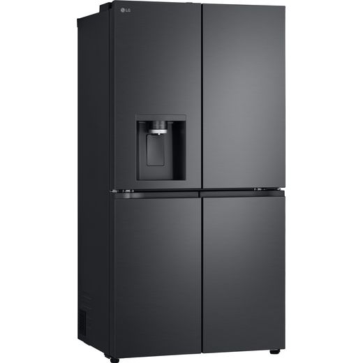 LG NatureFRESH™ American Fridge Freezer - Essence Black Steel - Right perpsective shot 