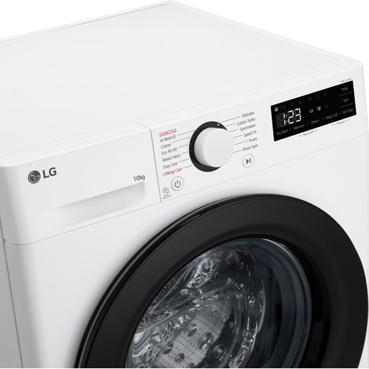 LG F4Y510WBLN1 Washing Machine White - Close up shot 