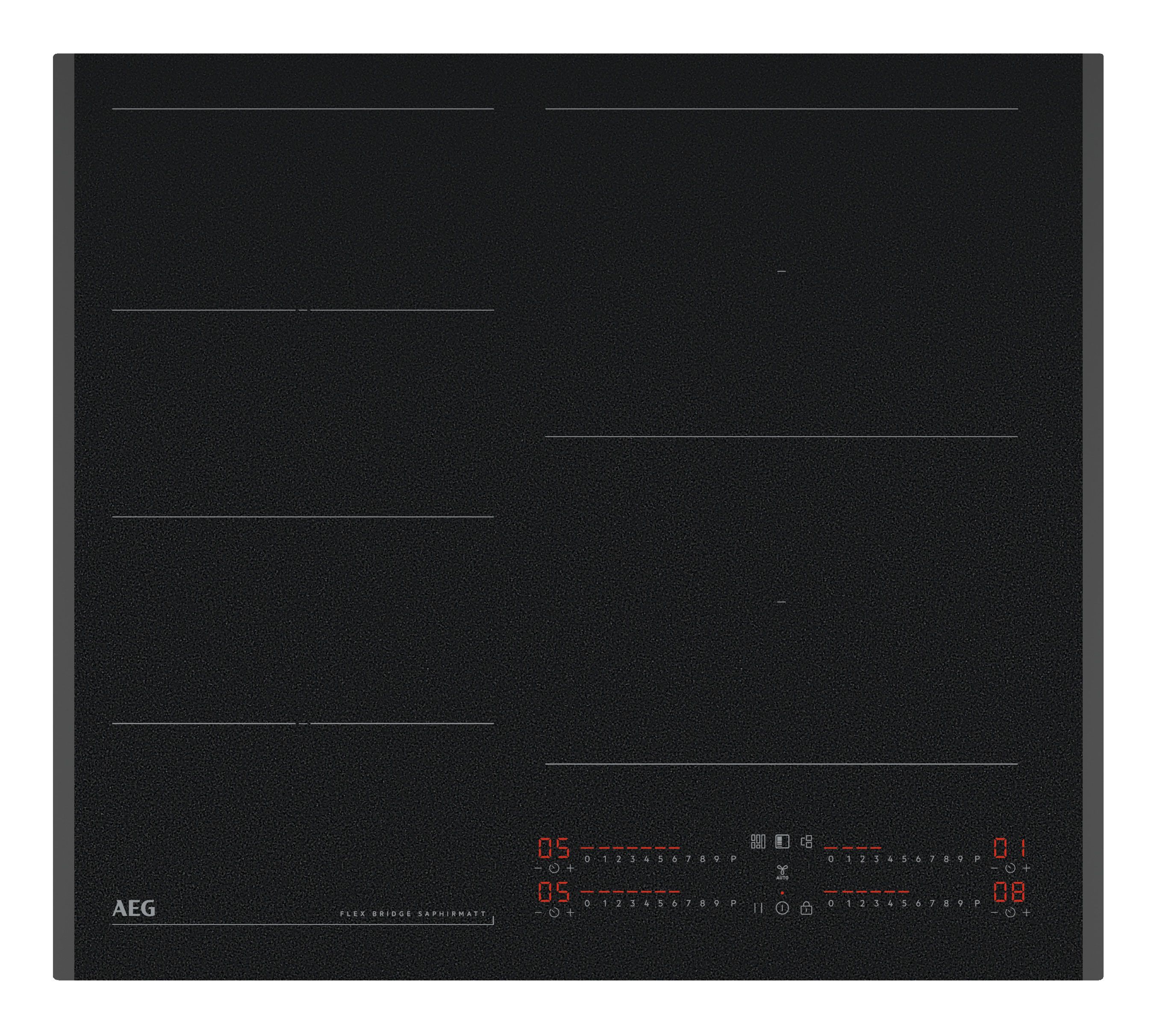 AEG - Induction Hob - 60cm - 4 Zone - Single Bridging Zone - Boost Function - Hob2Hood - Black
