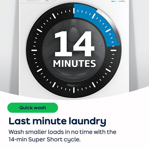 Beko RecycledTub® WTIK94121F Integrated 9kg Washing Machine with 1400 rpm - White - Annotation - Super short