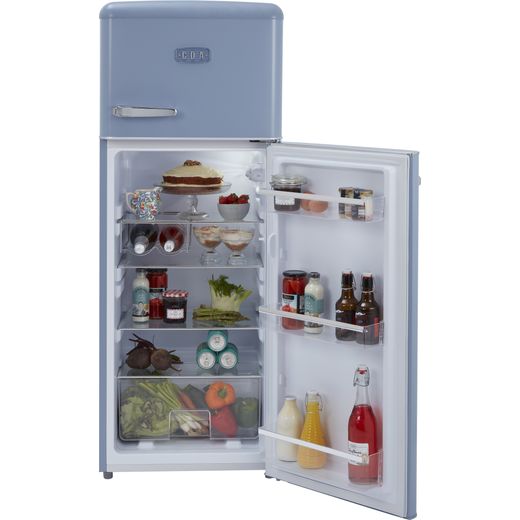 CDA 70/30 Fridge Freezer - Blue - Front fridge door open shot