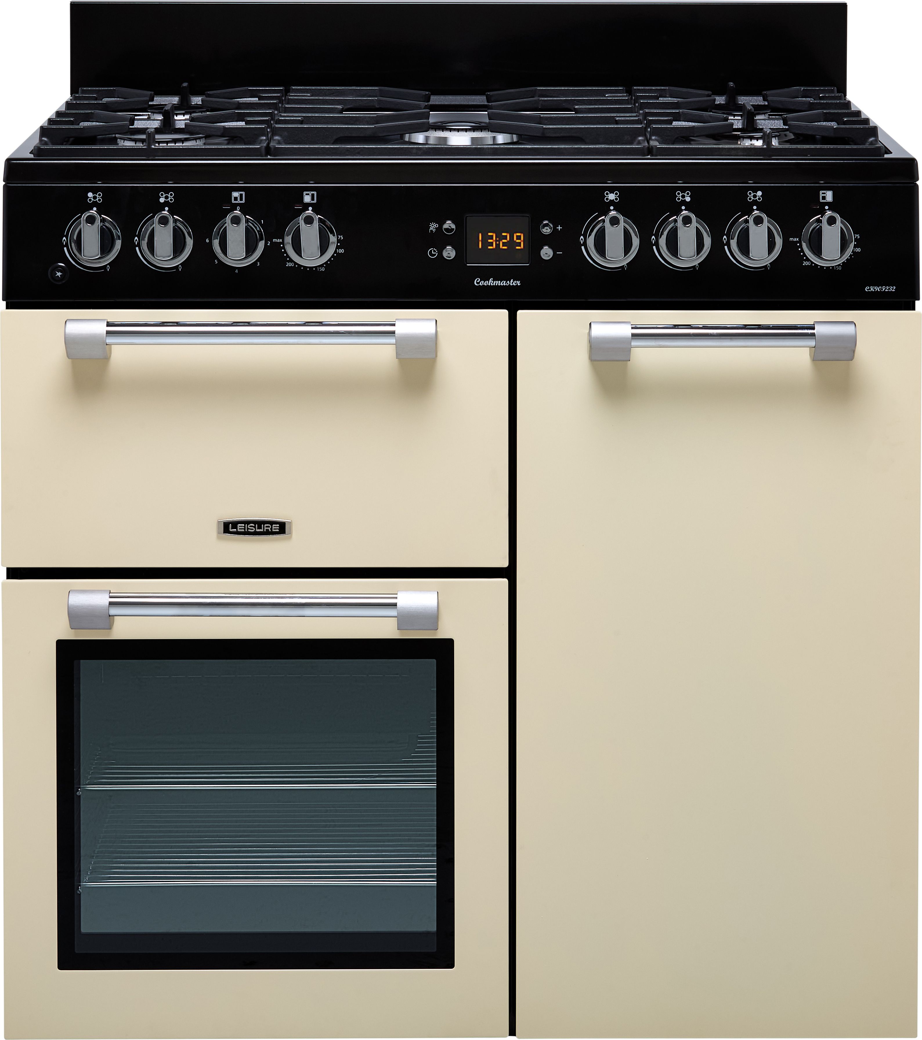 Image of Leisure Cookmaster CK90F232C 90cm wide Dual Fuel Range Cooker with Gas Hob - Cream - A/A Rated, Cream
