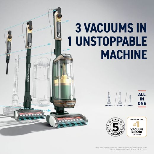 Shark Transformer 3 in 1 LX5001UKT Upright Vacuum Cleaner - Annotation - 3 vacuums in 1