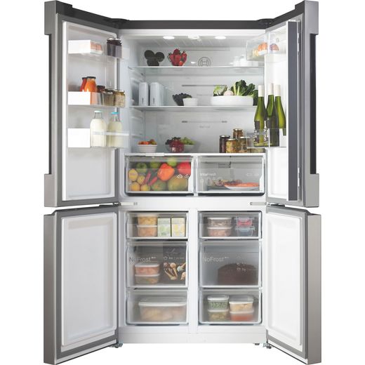 Bosch Series 4 American Fridge Freezer - Stainless Steel Effect - Doors open