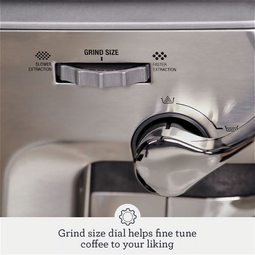 Sage The Barista Express Impress Espresso Coffee Machine - Stainless Steel - Annotation - Grind setting shot