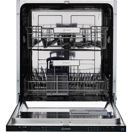 Indesit Fully Integrated Standard Dishwasher - Black - Front shot door open