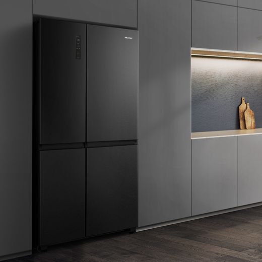 Hisense PureFlat American Fridge Freezer - Black Stainless Steel - Fridge freezer in kitchen