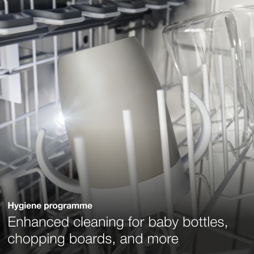 Miele Fully Integrated Standard Dishwasher - Clean Steel - Annotation - Hygiene protect shot