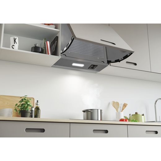 Candy CBP613NGR/1 60cm Integrated Cooker Hood for Ducted/Recirculating Ventilation - Silver - Cooker hood in kitchen
