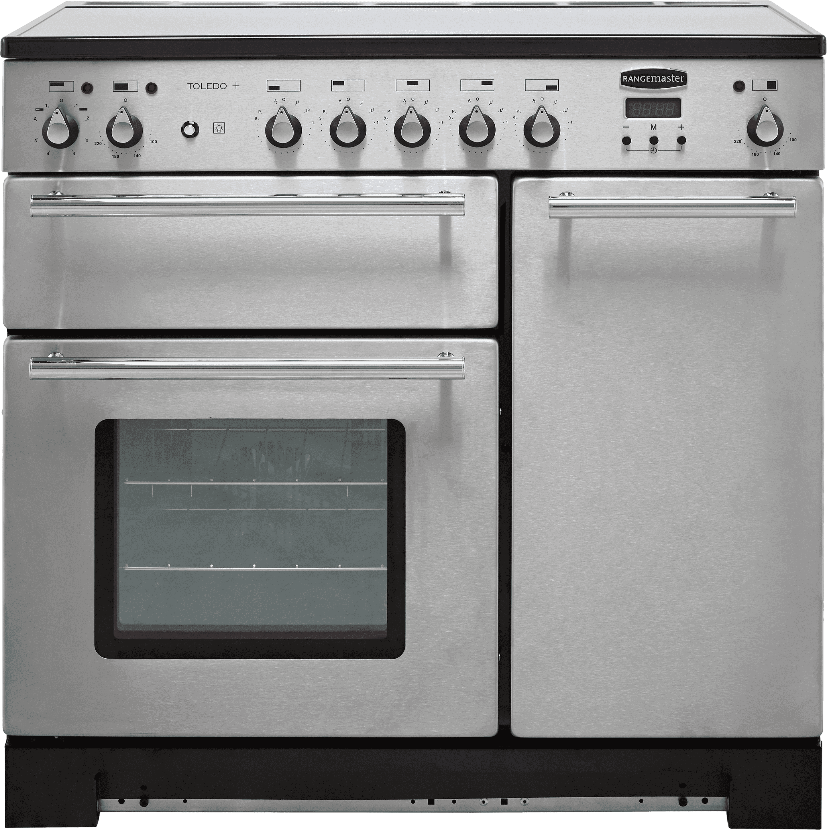 Rangemaster Toledo + TOLP90EISS/C 90cm Electric Range Cooker with Induction Hob - Stainless Steel - A/A Rated, Stainless Steel