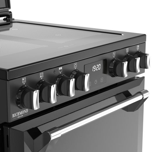 Stoves Richmond Deluxe 60Ei RTY 60cm Electric Cooker with Induction Hob - Black - Control panel shot 