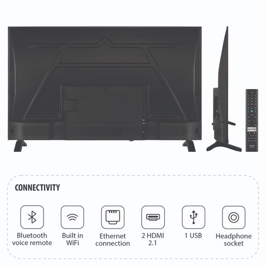 Toshiba 32" HD LCD Smart Fire TV [2026] - Annotation - Connectivity