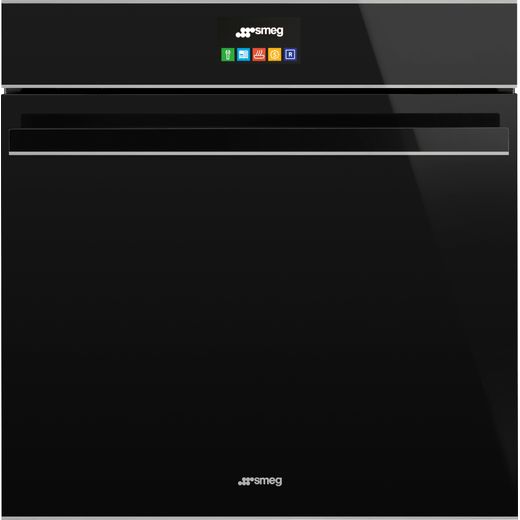 Smeg Dolce Stil Novo SFP6604STNX Built In Electric Single Oven with added Steam Function - Black / Stainless Steel - A+ Rated
