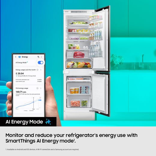 Samsung Series 6 SpaceMax™ Total No Frost Fridge Freezer - White - Annotation - AI Energy mode