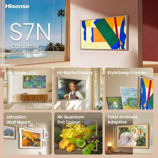 Hisense S7NQ Canvas 55" 4K Ultra HD QLED Smart Freely TV - Annotation - Feature shot