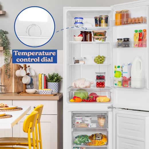 Russell Hobbs RH181TNF552E1W 181cm 60/40 Frost Free Fridge Freezer - White - Annotation - temp dial shot