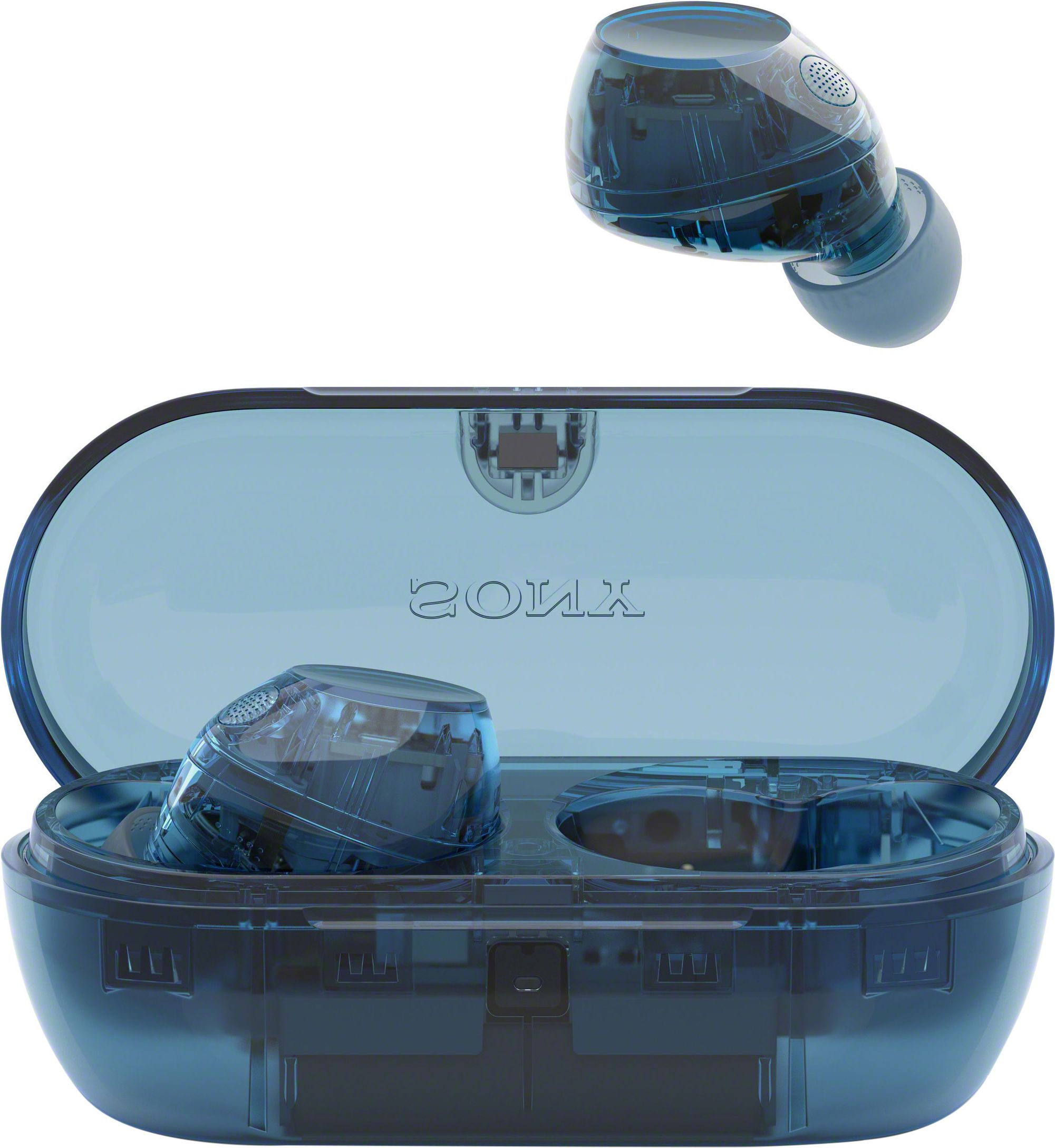 Image of Sony True Wireless Noise Cancelling Earbuds - Blue, Blue