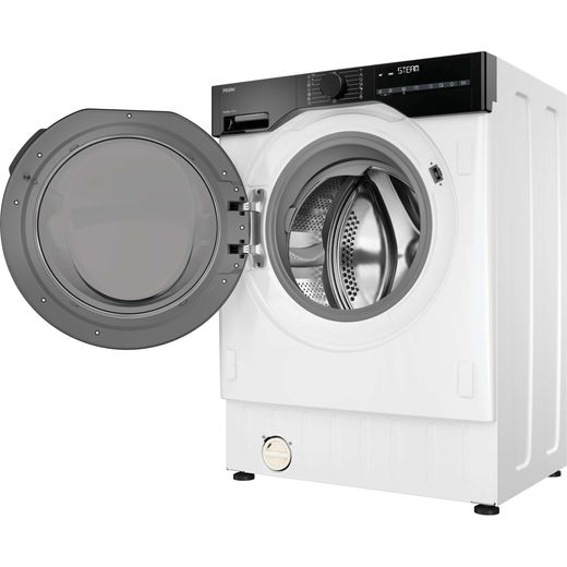 Haier Series 6 BHA6S696M6DB9-80 Wifi Connected Integrated 9Kg / 6Kg Washer Dryer with 1600 rpm - White - left perspective with door open