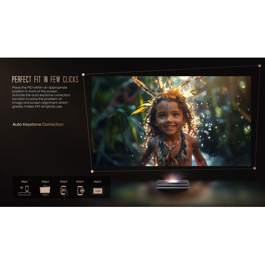 Hisense PX3 4K Ultra HD Laser TV Projector - Up to 150" - Annotation - Auto keystone correction 